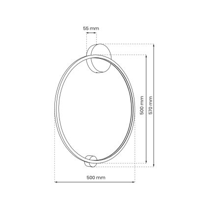 LED Настінний світильник для ванної кімнати SATURNO LED/25W/230V IP44 антрацит