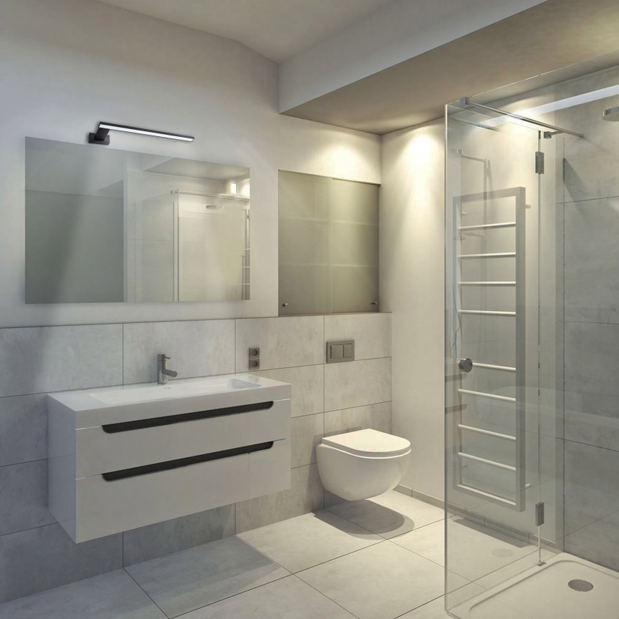 LED настінний світильник для ванної кімнати SHINE LED/11W/230V 45 см IP44 чорний