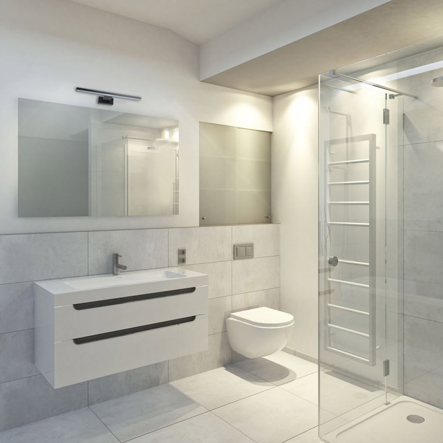 LED настінний світильник для ванної кімнати SHINE LED/7 Вт/230 В 30 см IP44 чорний