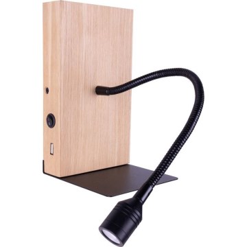 LED настінний світильник LECTOR LED/2,5W/230V USB дуб