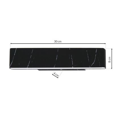 LED Настінний світильник PIERCE LED/12W/230V 30 см чорний