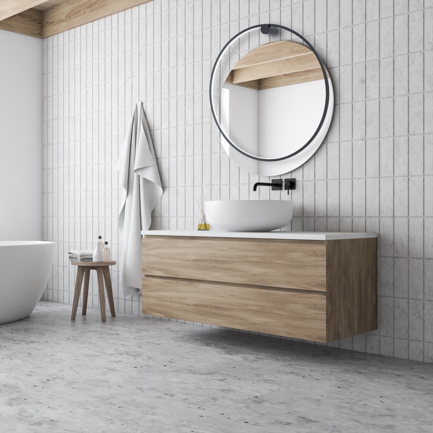 LED настінний світильник SATURNO LED/46 Вт/230 В діам. 80 см IP44 чорний