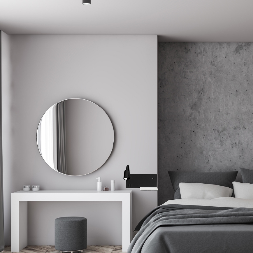 LED Настінний світильник SHELF 1xLED/4W+1xLED/5W+1xLED/2W/230V чорний