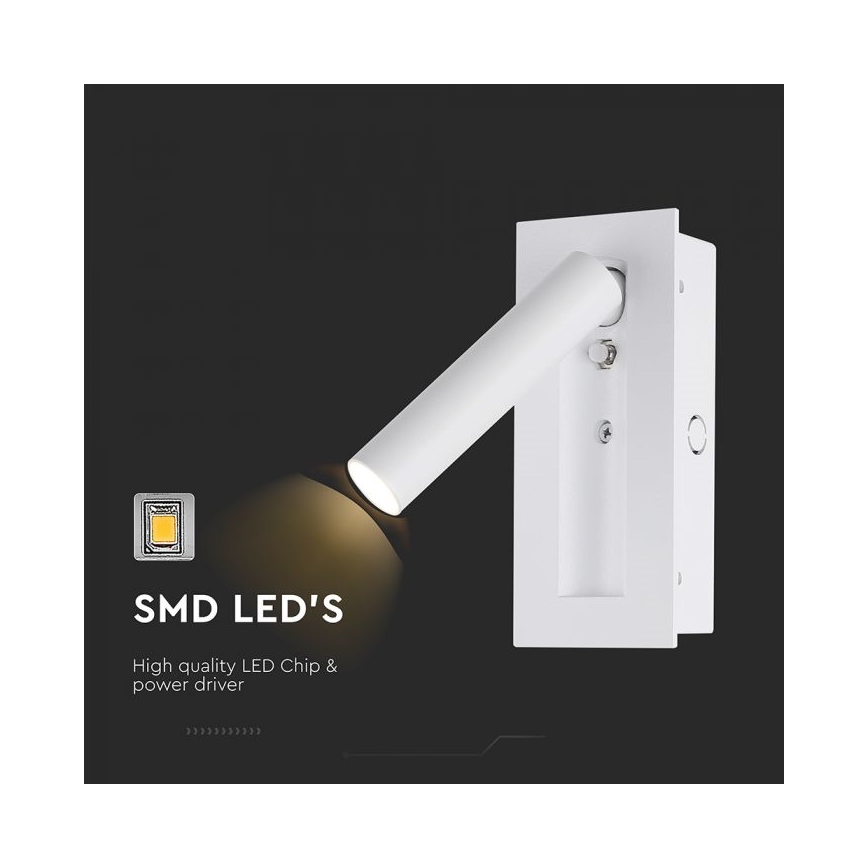 LED настінний точковий світильник LED/2W/230V 3000K білий