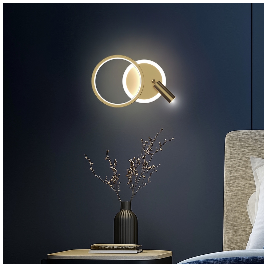 LED настінний точковий світильник MONET LED/15W/230V золотий