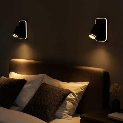 LED настінний точковий світильник PIPE 1xGU10/10W/230V + LED/6W чорний