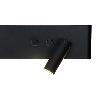 LED настінний точковий світильник RESORT LED/10W/230V + LED/3W чорний правий