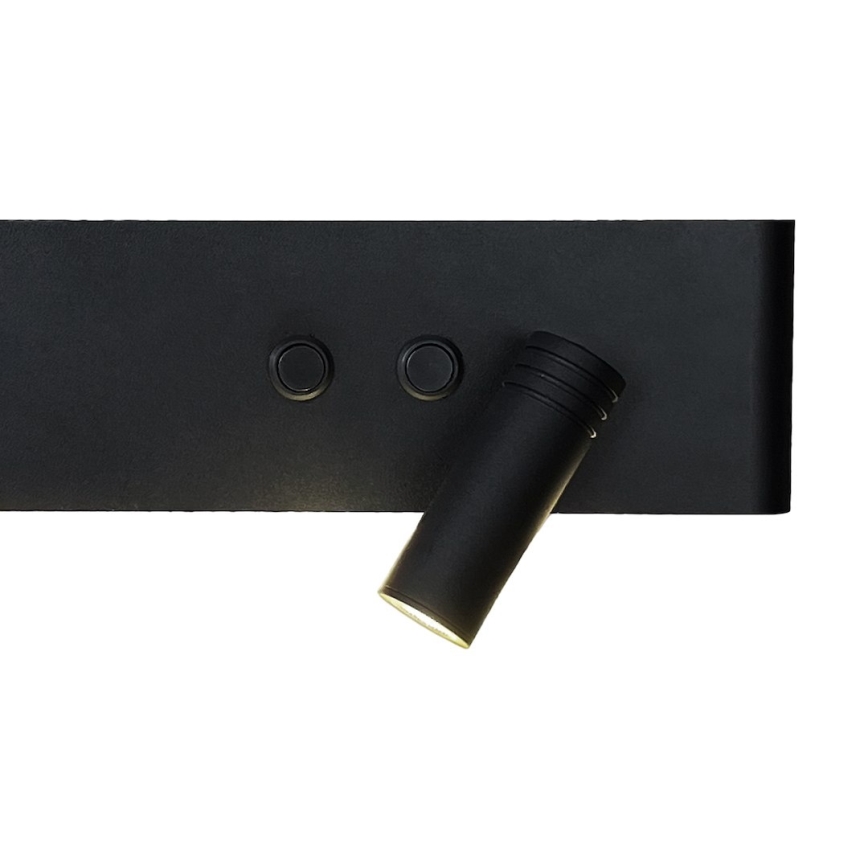 LED настінний точковий світильник RESORT LED/10W/230V + LED/3W чорний правий