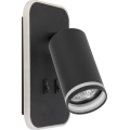 LED настінний точковий світильник PIPE 1xGU10/10W/230V + LED/6W чорний