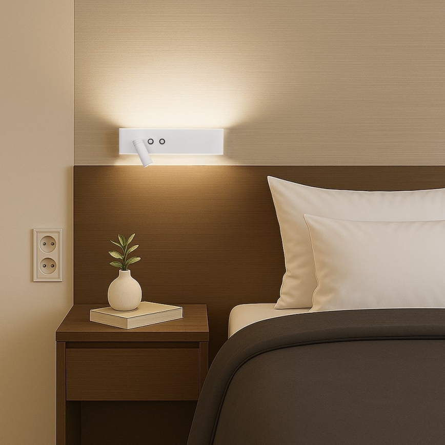 LED настінний точковий світильник RESORT LED/10W/230V + LED/3W білий лівий