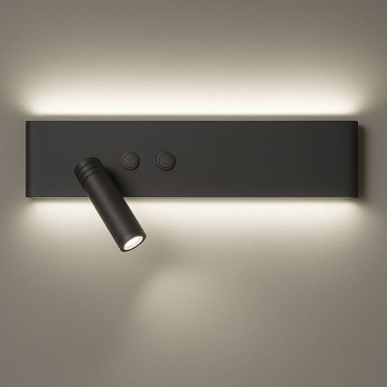 LED настінний точковий світильник RESORT LED/10W/230V + LED/3W, чорний, лівий