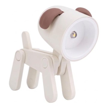 LED настольная лампа LED/0,06W/3xLR41 белая, в форме собаки