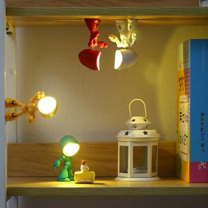 LED Настольная лампа LED/0,06W/3xLR41 robot красная