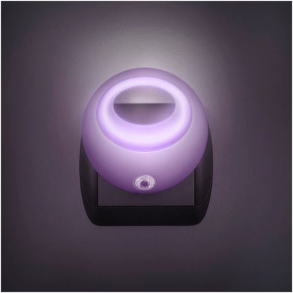 LED Навігаційний світильник з датчиком в розетку LED/1W/230V рожевий