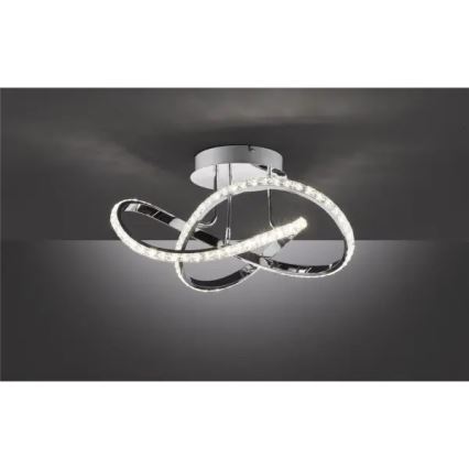 LED накладна люстра ABRO LED/26W/230V, з регулюванням яскравості, глянцевий хром