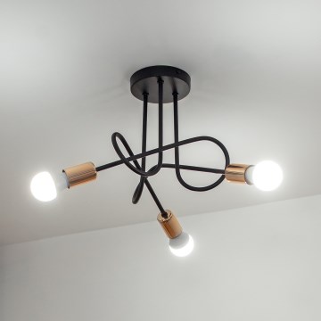 LED накладна люстра OXFORD 3xE27/15W/230V чорна
