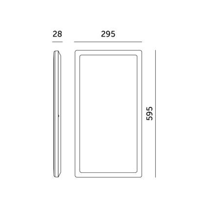 Світлодіодна накладна панель NIVERA LED/32W/230V IP54 3000/4000/6000K 29,5x59,5 см чорна