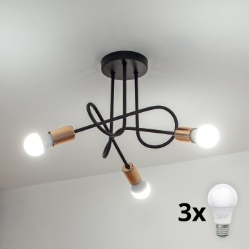 LED накладная люстра OXFORD 3xE27/15W/230V черная