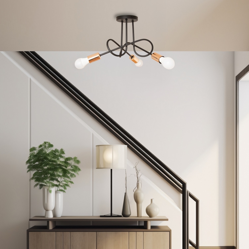 LED накладная люстра OXFORD 3xE27/15W/230V черная