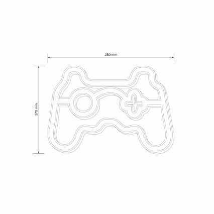 LED Неонове оздоблення стін GAME LED/3W/3xAA USB синій