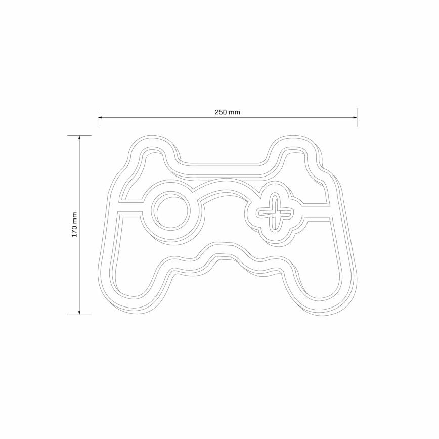 LED Неонове оздоблення стін GAME LED/3W/3xAA USB синій