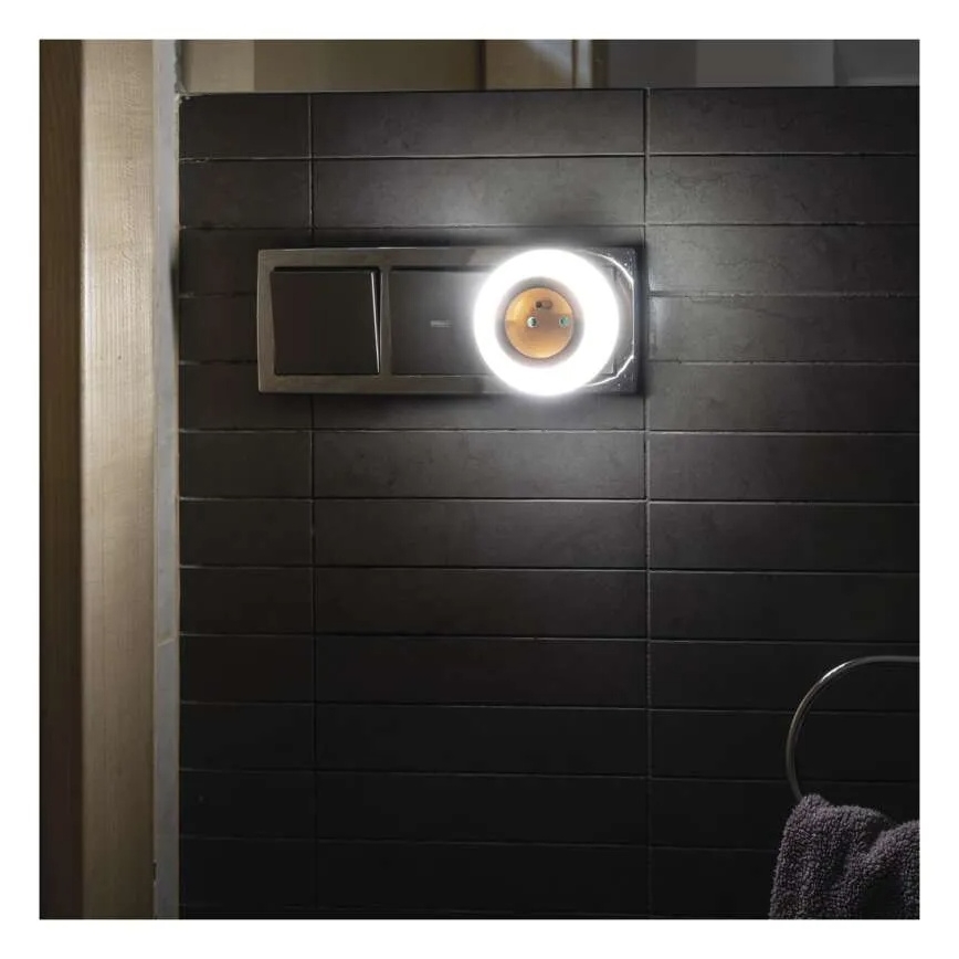 LED нічник із сенсором і розеткою LED/0,3W/230V