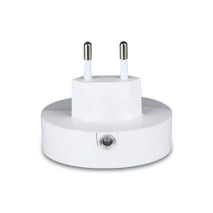 LED Нічник з датчиком освітленості в розетку 2xUSB LED/0,45W/230V 3000K