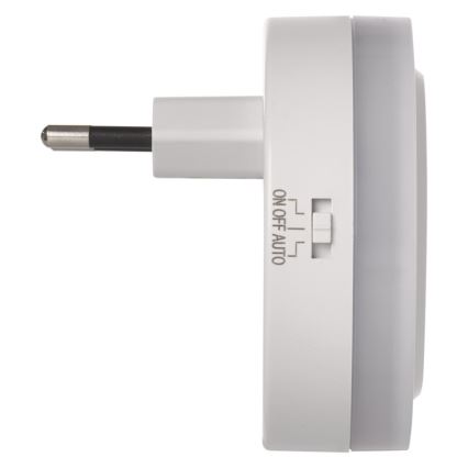 LED Нічник до розетки з фотодатчиком+2xUSB 3xLED/0,3W/230V