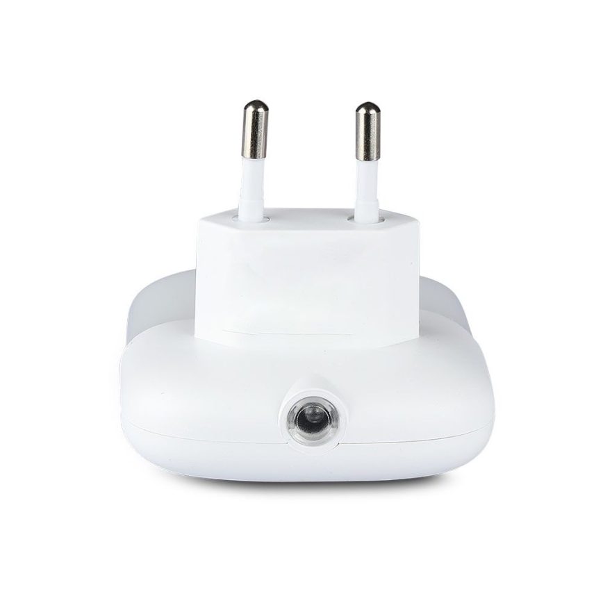 LED Нічник з датчиком освітленості в розетку 2xUSB LED/0,45W/230V 3000K
