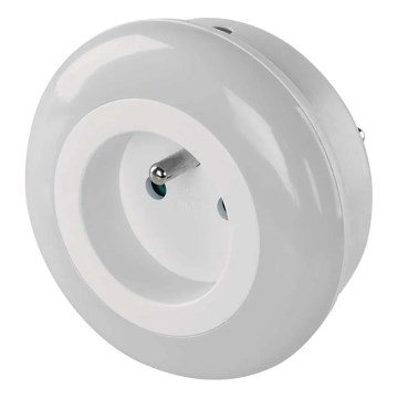 LED Ночник с датчиком и розеткой LED/0,3W/230V