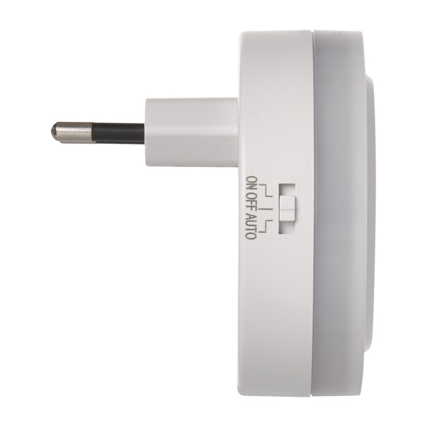 LED-ночник в розетку с фотосенсором и 2× USB-портами — 3× LED, 0,3 Вт, 230 В