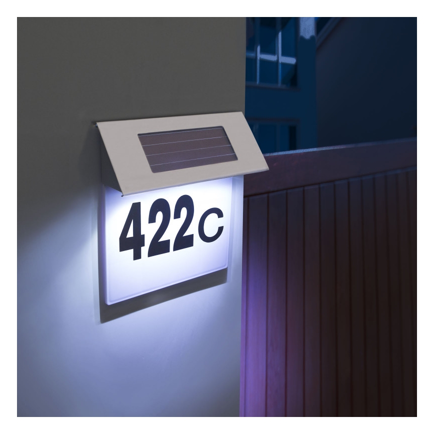 LED номер будинку на сонячній батареї LED/1,2V IP44