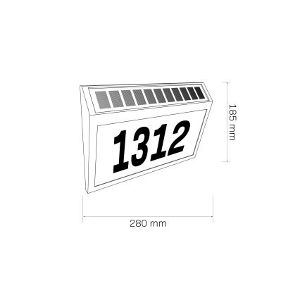 LED Номер будинку на сонячній батареї NUMERO LED/3,7V 6000K 1200 mAh IP44 чорний