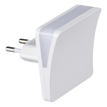 LED ориентировочный светильник с датчиком сумерек в розетку HOFI LED/0,28W/230V белый