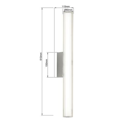 LED світильник для дзеркала LINEA LED/12W/230V 3000/4000/6000K IP44 61 cm матовий хром