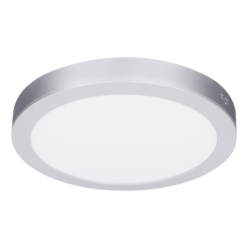 LED панель 2 в 1 (накладна/вбудована) 24W/230V 3000/4000/6000K діам. 30 см IP54 срібна