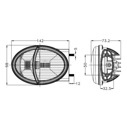 LED Передня фара для трактора LED/102W/10-30V IP69 5700K прямокутний