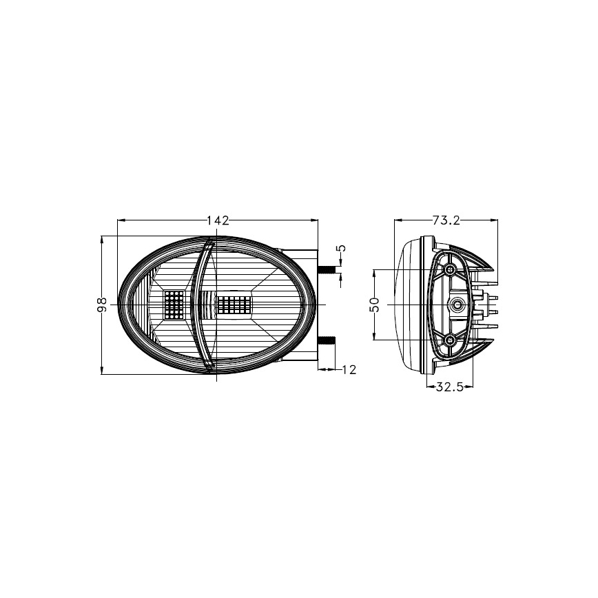 LED Передня фара для трактора LED/102W/10-30V IP69 5700K прямокутний