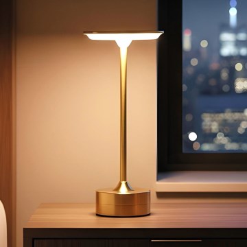 LED-перезаряджувальна настільна лампа NEW YORK з регульованою яскравістю LED/1,8W/5V 2700K/4000K/6500K 1200 mAh золота