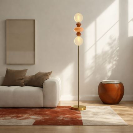 LED підлогова лампа FLORES LED/15W/230V золота/помаранчева/коричнева