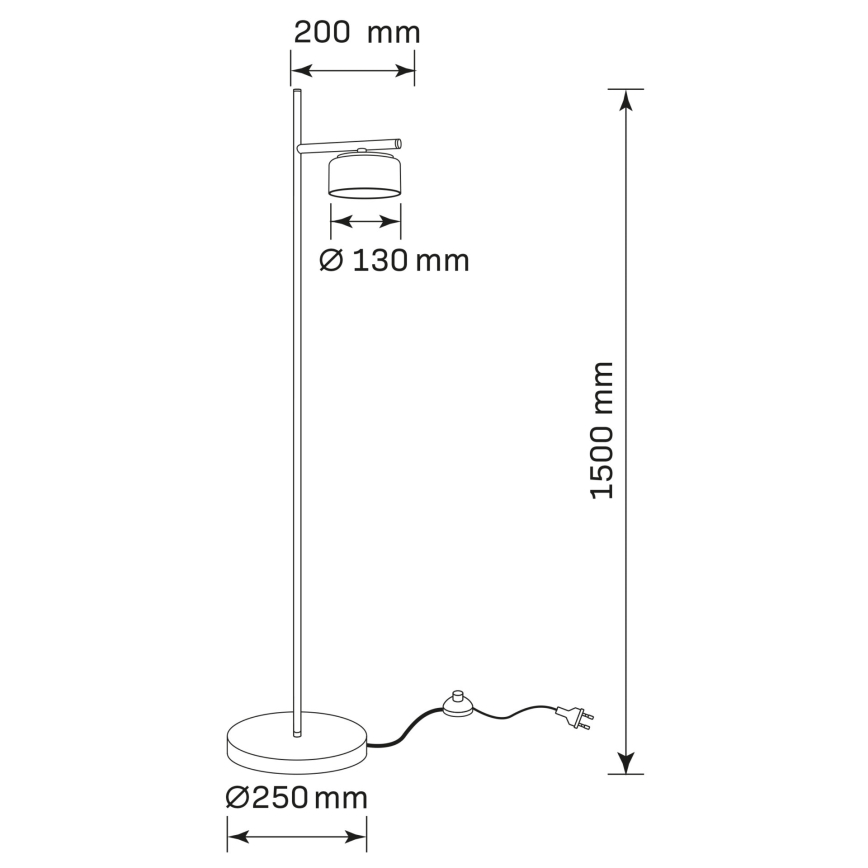 LED підлогова лампа OFELIA 1xGX53/6W/230V чорна/димчаста