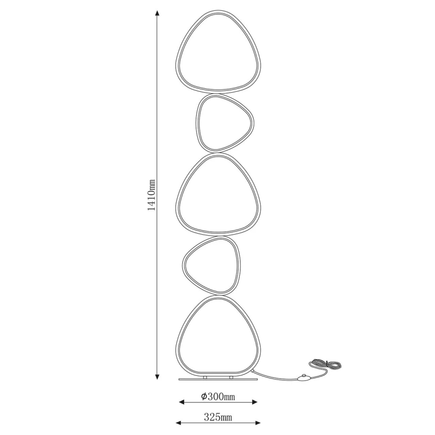 LED підлогова лампа PETRA LED/48W/230V чорна