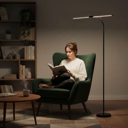 LED-підлогова лампа TEILO з можливістю регулювання яскравості LED/14W/230V 3000/4000/6000K чорна