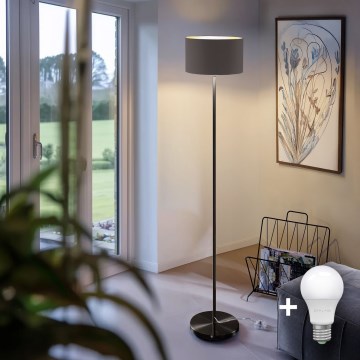 LED підлогова лампа TUNJA 1xE27/20W/230V діаметр 30 см чорна/таупе