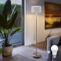 LED підлогова лампа TUNJA 1xE27/20W/230V, діаметр 30 см, матовий хром/білий