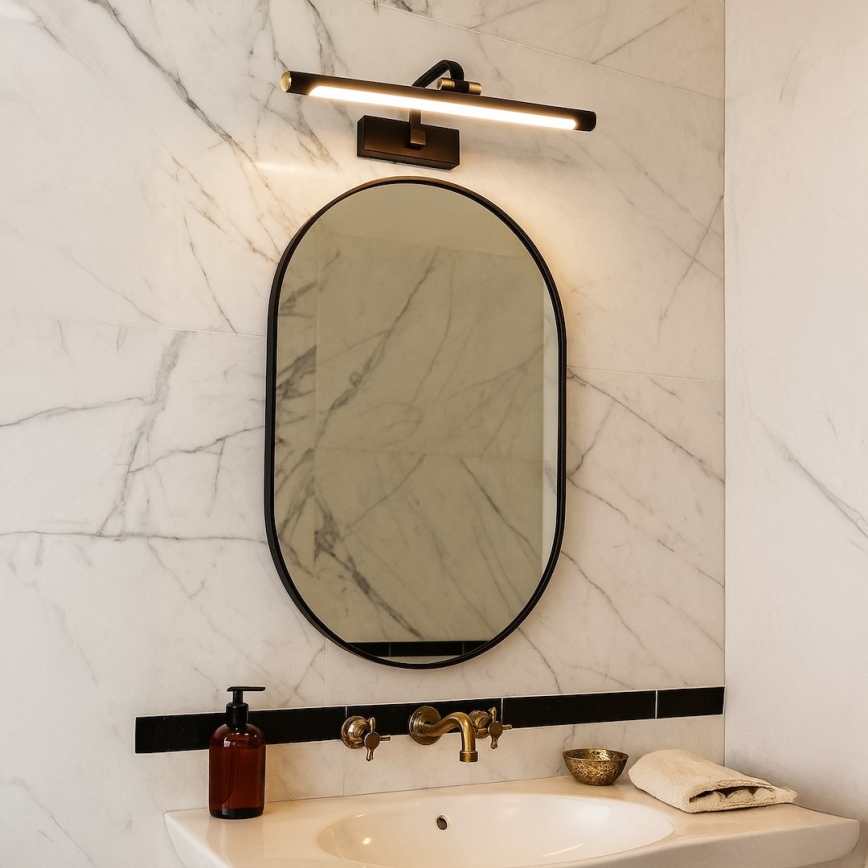 LED підсвічування дзеркала для ванної VINCI LED/15 Вт/230 В 60 см IP44 чорне