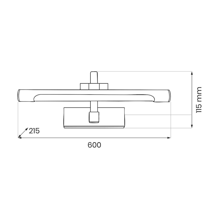 LED підсвічування дзеркала для ванної VINCI LED/15 Вт/230 В 60 см IP44 чорне