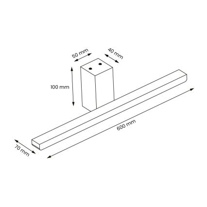 LED Підсвітка для дзеркала для ванної ARTEMIS LED/13,8W/230V 4000K 60 см IP44 золотий