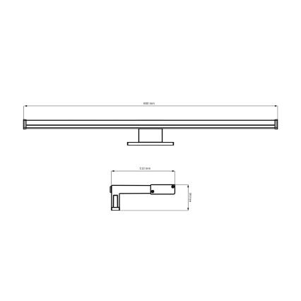 LED Підсвітка для дзеркала для ванної ELBA LED/12W/230V 4000K 60 см IP44 глянцевий хром