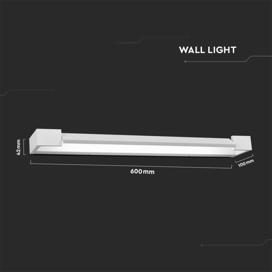 LED Підсвітка для дзеркала для ванної LED/16W/230V 3000K IP44 60 см білий